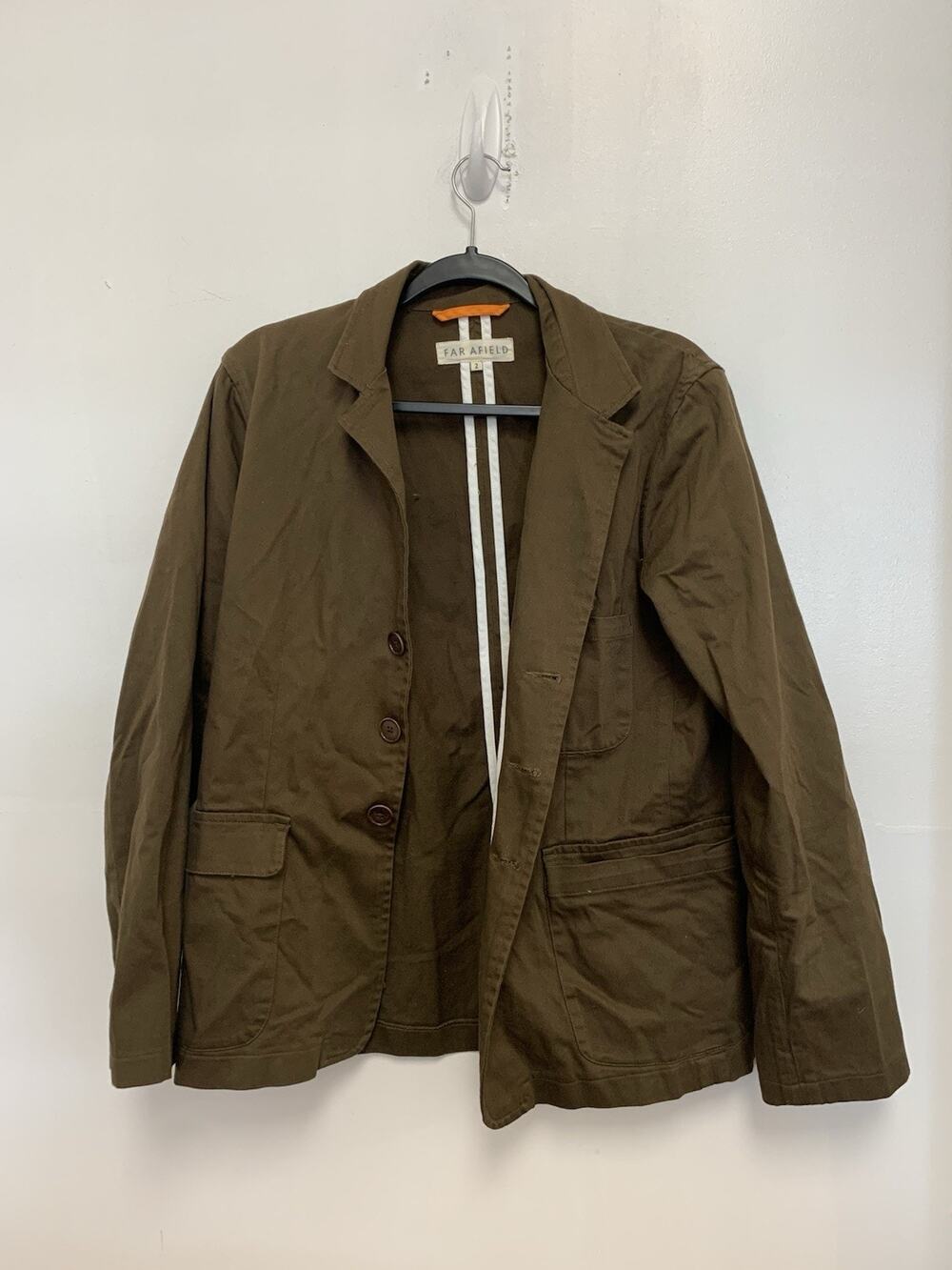Far Afield Station Chore Brown Jacket Size 2 100% cotton